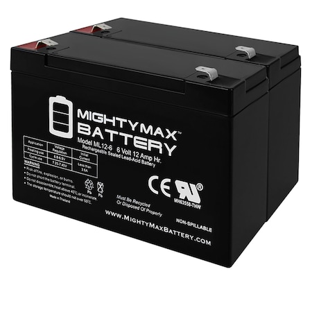 MIGHTY MAX BATTERY 6V 12AH F2 SLA Battery for Streamlight Litebox SL40 - 2PK MAX3532600